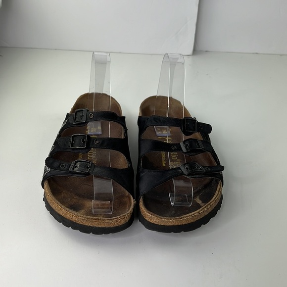 Papillio black Suede embossed leather sandals with cork size 9 - Picture 2 of 7